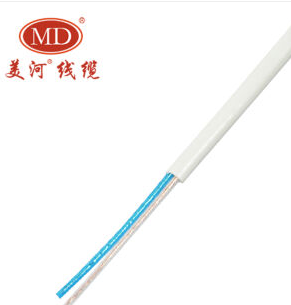 美河電線電纜HBYV2芯室內(nèi)電話線 2芯扁型電話線 工程用線 銅芯電線 白色 國標(biāo)